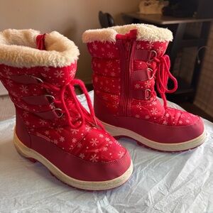 Girls Pink Insulated Snow Boots